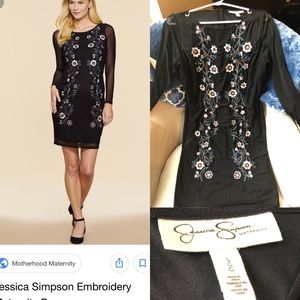 Jessica Simpson Sheer-Embroidered Maternity dress